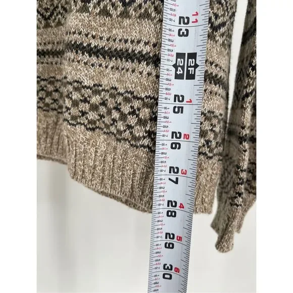 Bill Blass Sweater Men Large Beige Tan Fair Isle Pullover Crewneck Cotton Blend - Picture 6 of 13